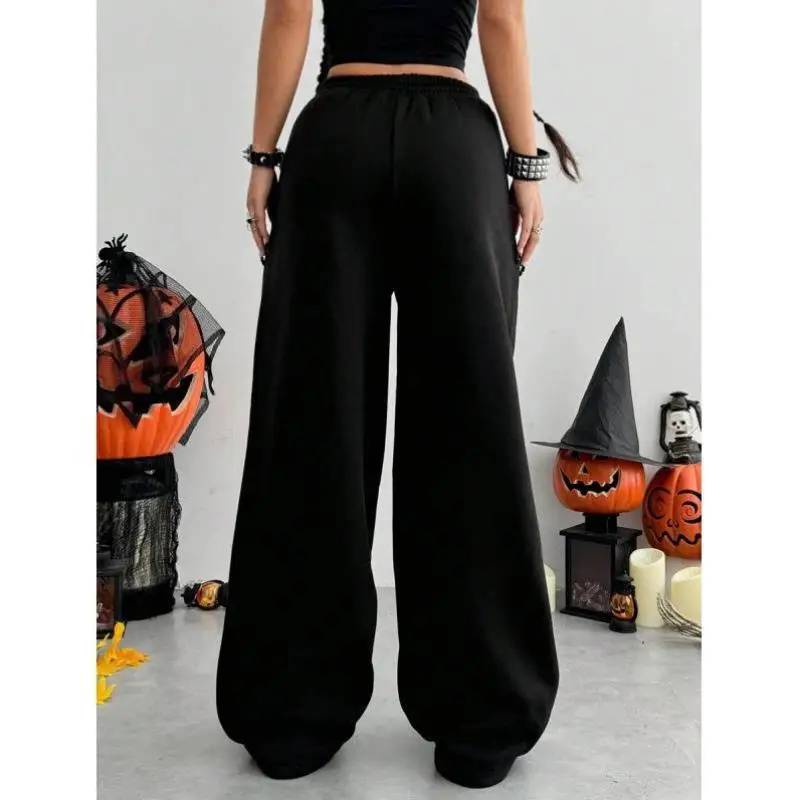 Calças de perna larga soltas femininas dstring cintura k sle nova chegada cross-border faion plus size retro ciwalk calças