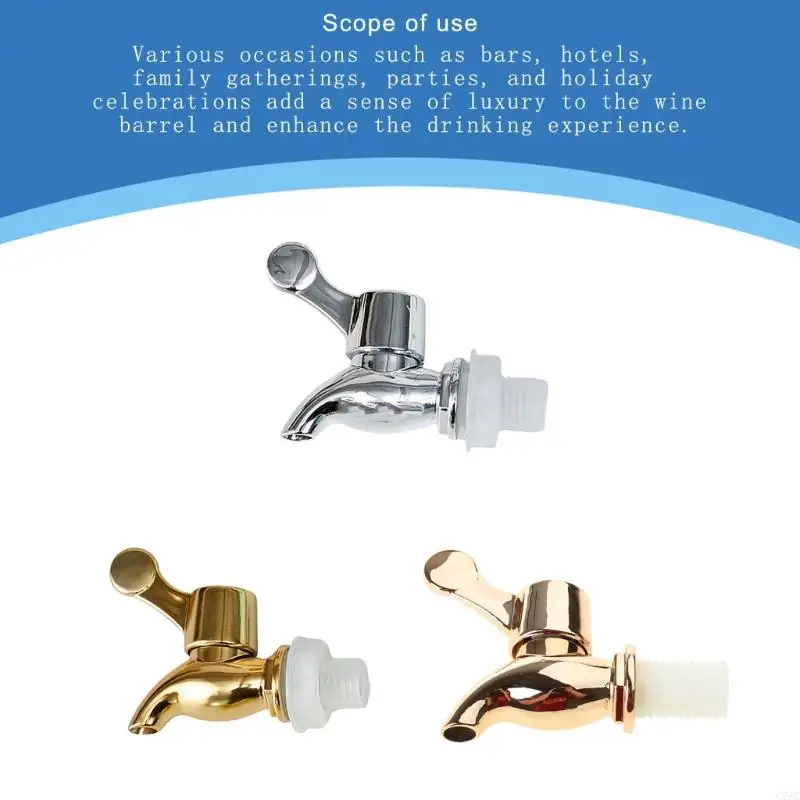 Rubinetto botti dorati con controllo a rotazione liscio decorativo sacca vino oro portatile per e feste domestiche C7AC