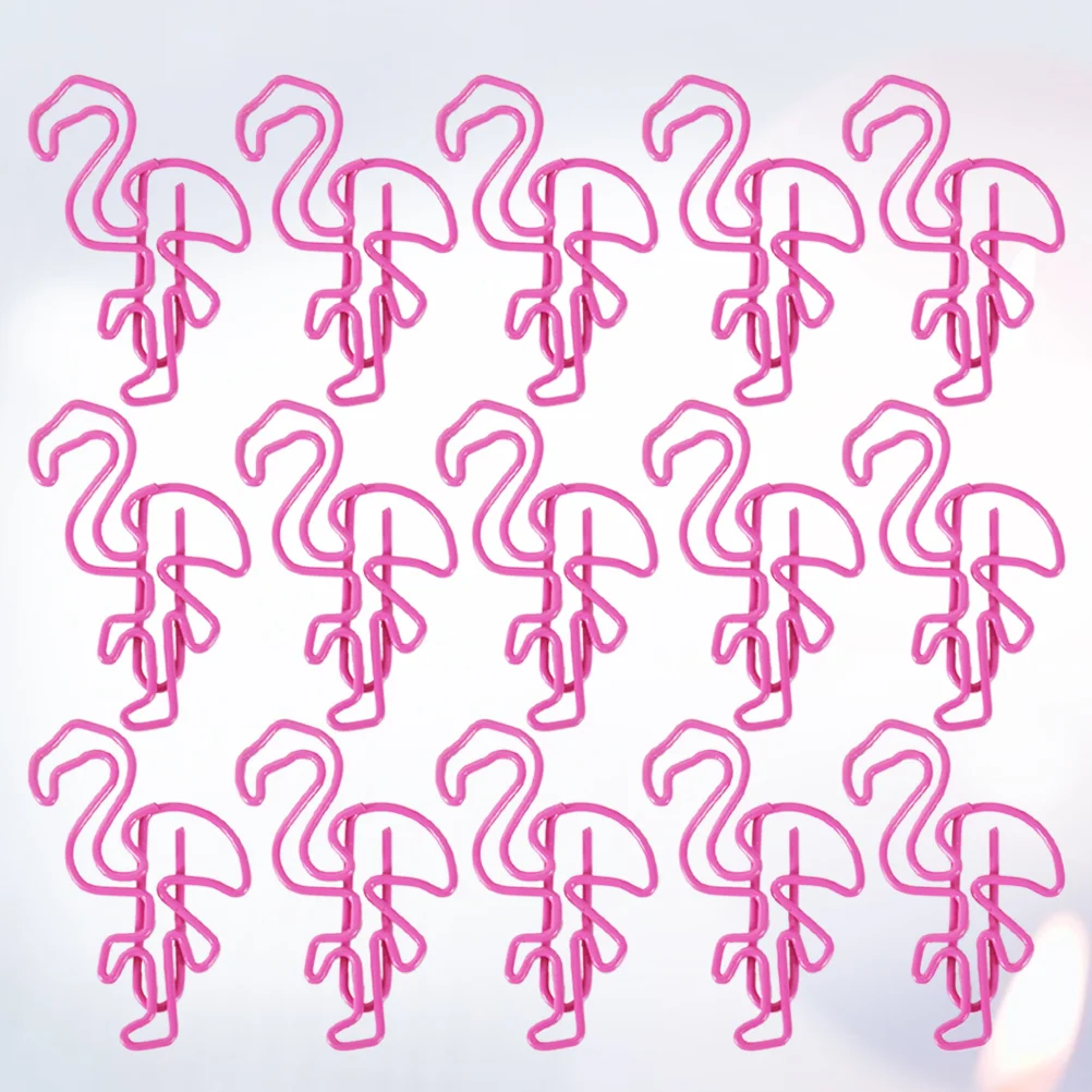 30Pcs Beautiful Pink Flamingo Bookmark Planner Paper Clip Material Escolar Bookmarks For Book Stationery School Supplies(Pink)