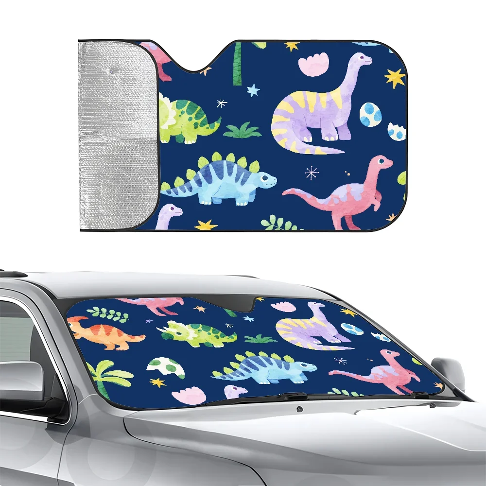 

Cute Dinosaur Pattern Car SunSha Heat-insulating Aluminum Film Windshield Sunshas UV Rays Blocks Car Sun Visor Protector