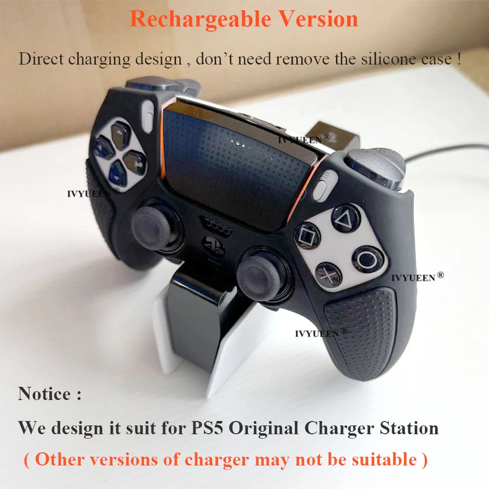 IVYUEEN Anti-Slip Protective Skin for PlayStation 5 PS5 DualSense Edge Wireless Controller Soft Rubber Silicone Case Grip Cover
