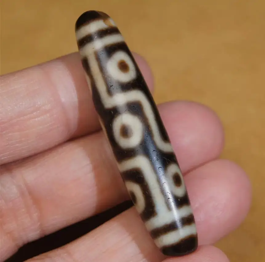 Ancient Tibetan DZI Beads Old Agate Lucky 9 Eye Totem Amulet Pendant GZI 54 mm