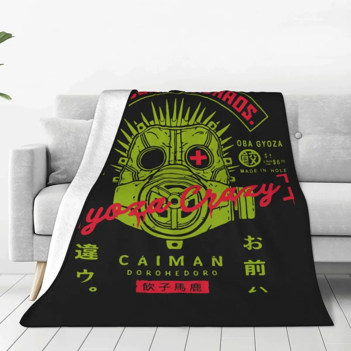 Dorohedoro Kaiman Throw Blanket Fleece Printed Home Throw Blankets Comfortable Lightweight Thin for Outdoor Bedding Throws