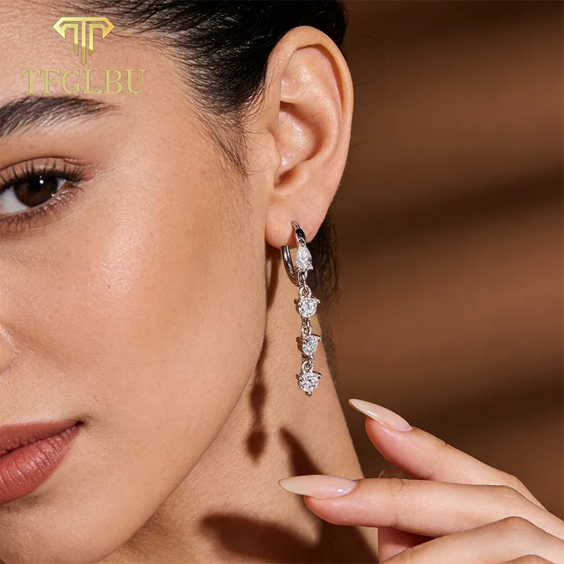 

Серьги-гвоздики TFGLBU 3*5 мм с муассанитом, серебро S925, для женщин, на свадьбу, годовщину, помолвку, сверкающие ювелирные украшения, подарок