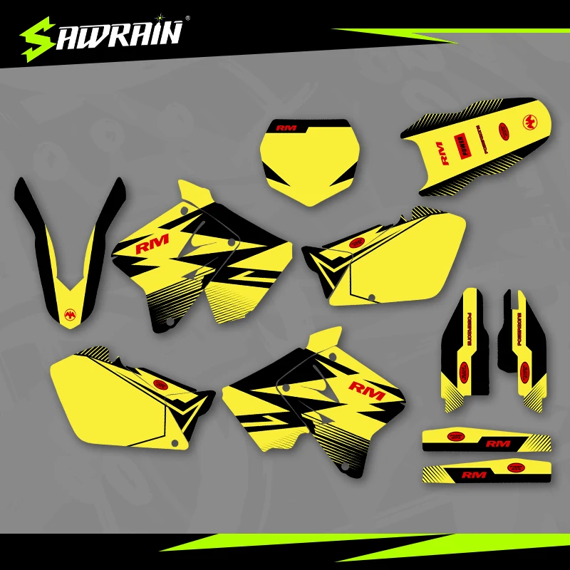 

Sawrain Motorcycle Graphics Backgrounds Decal Stickers Kits for SUZUKI 01-12RMZ125-250 02