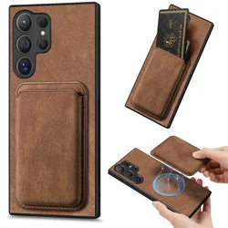 S26 S25 S24 S23 S22 S21 Ultra 5G 2IN1 Detachable Leaher Card Back Case For Samsung Galaxy S24 FE S26 S25 S23 S 22 S21 Plus Cover