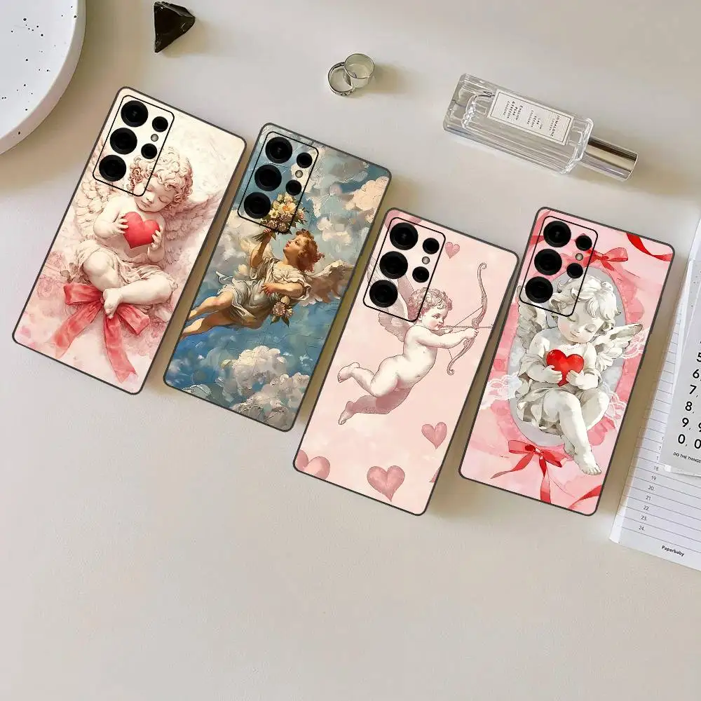 Middle Ages Retro Cupid Phone Case For Samsung S 24 fe 25 Ultra plus 20 lite 21 30 22 23 24 22 Ultra 5G Fundas