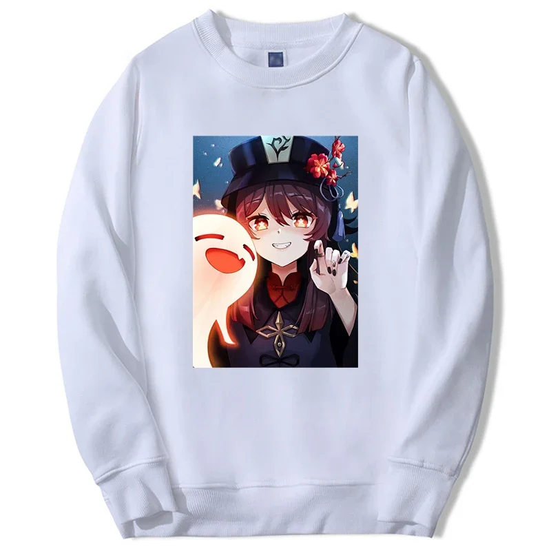 Genshin impact graphic hoodies men women anime game hutao print Harajuku sweatshirt casual fashion crewneck pullover tracksuit