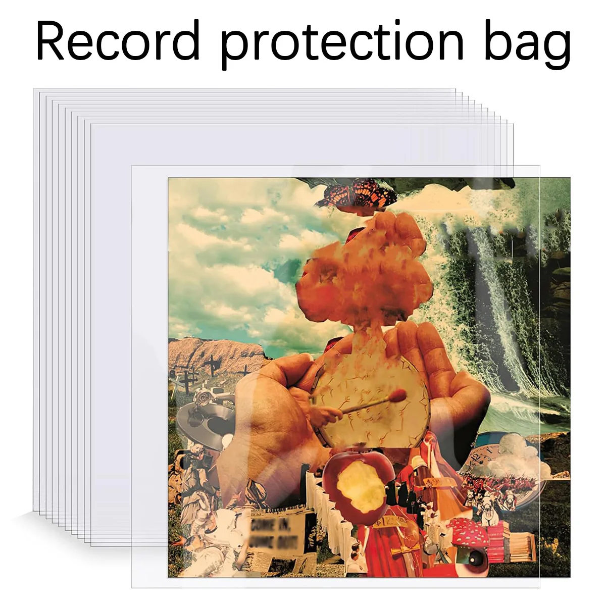 12-inch vinyl record protective sleeve, transparent bag for turntable LP records, open record bag, 32.3cm*32cm, 20/50 pieces