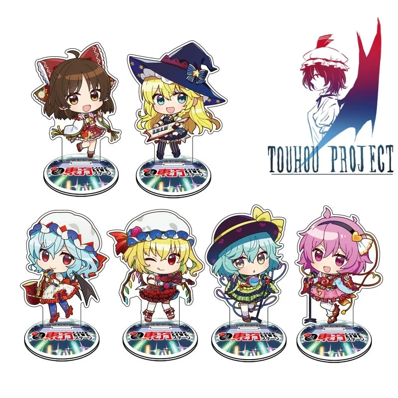 Game Touhou Project Anime Hakurei Reimu Kirisame Marisa Acrylic Figure Stand Model Plate Desk Decor Cute Keychain Fans Gift 10cm