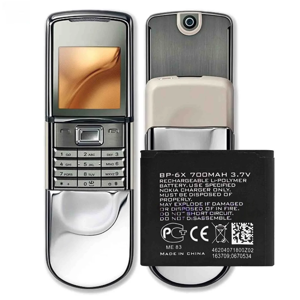 3.7V 700mAh,BP-6X rechargeable battery suitable for Nokia 8800 & 8860Sirocco & N73i & NK8800 mobile phone battery