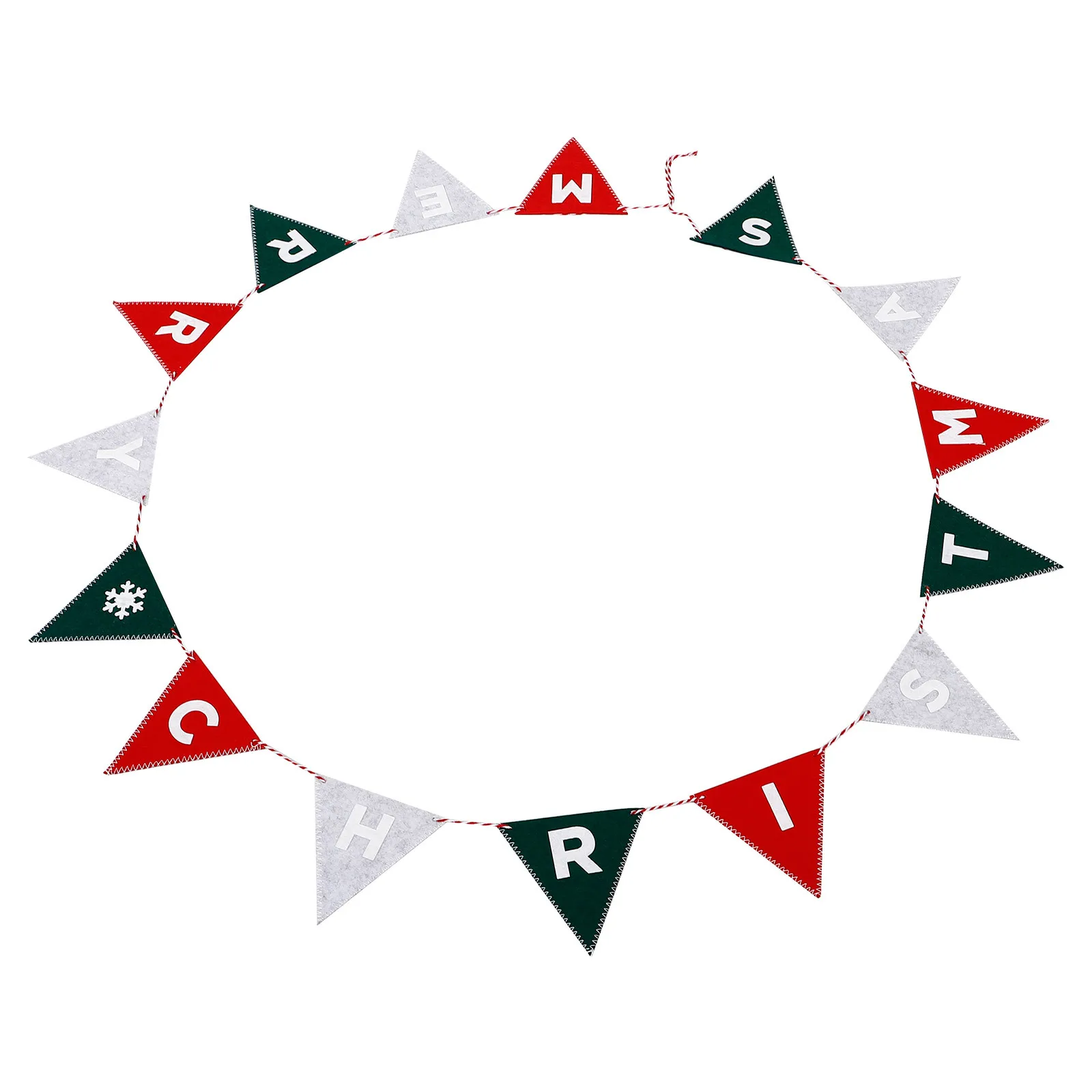 

1Set Christmas Pennant Banner Triangle Felt Garland Holiday Party Decoration Indoor Outdoor Hanging Flag Merry Xmas Decorations