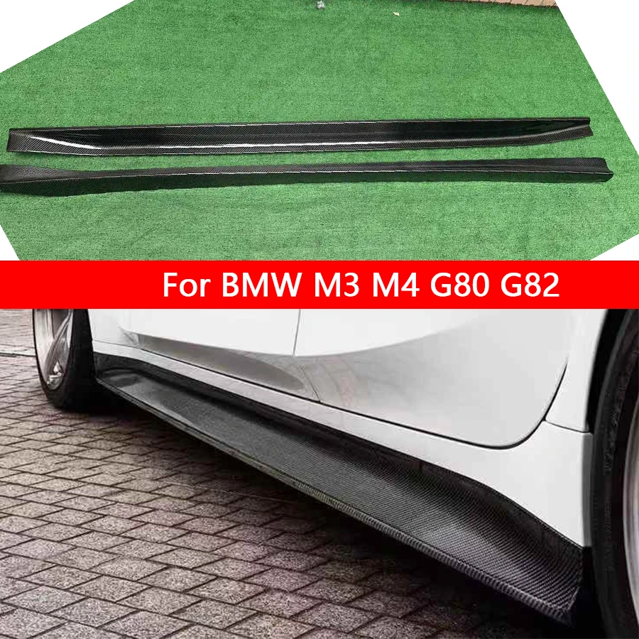 

For BMW M3 M4 G80 G82 G83 2021+ Carbon Fiber Side Skirts Side bumper Splitters Side skirt Cupwings Winglets Canards Apron