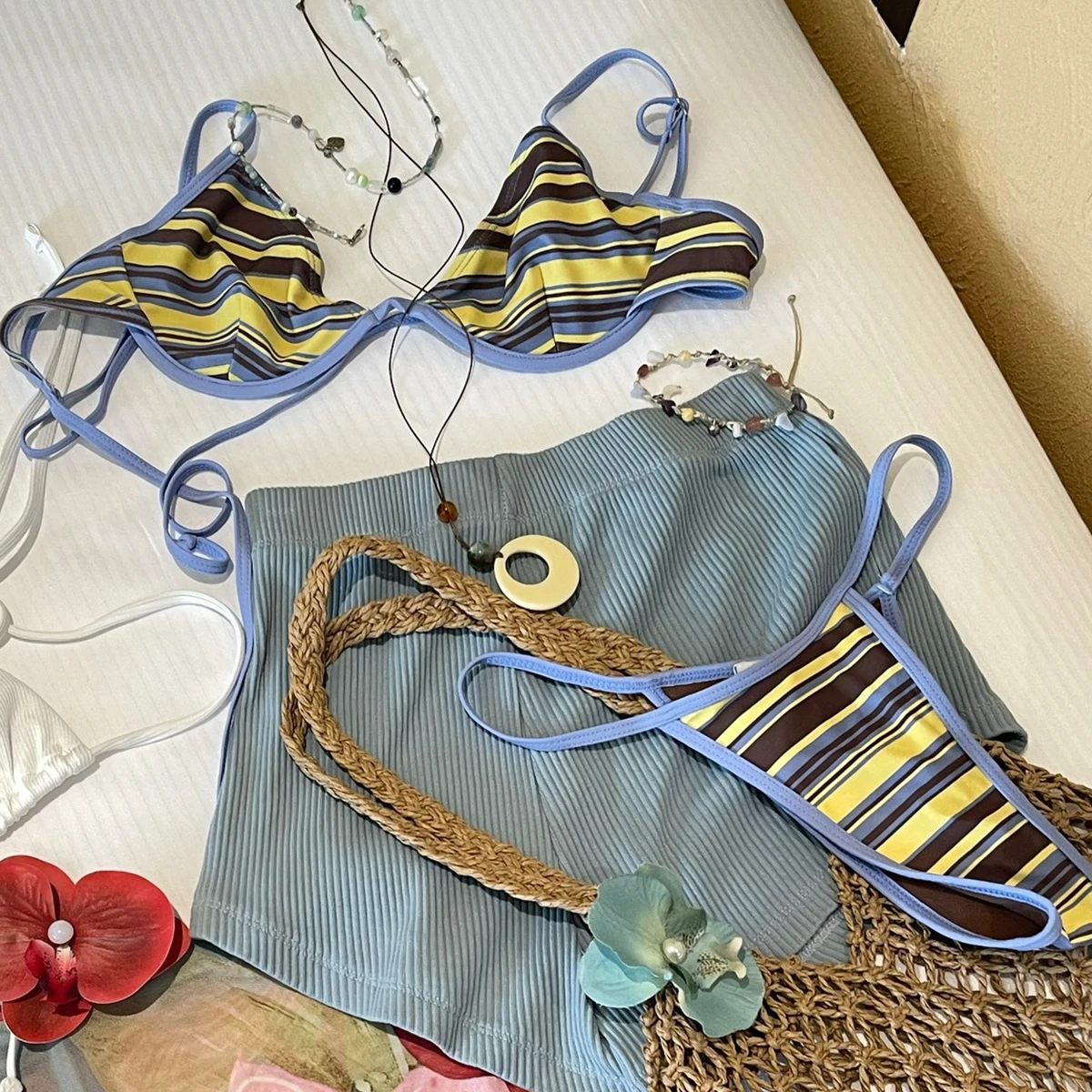 

Push Up Bikinis 2026 Sexy Women Swimsuit Swimwear Female Striped Bikini Set Biquini Bathing Suit Brazil Swimming Suit Beachwear