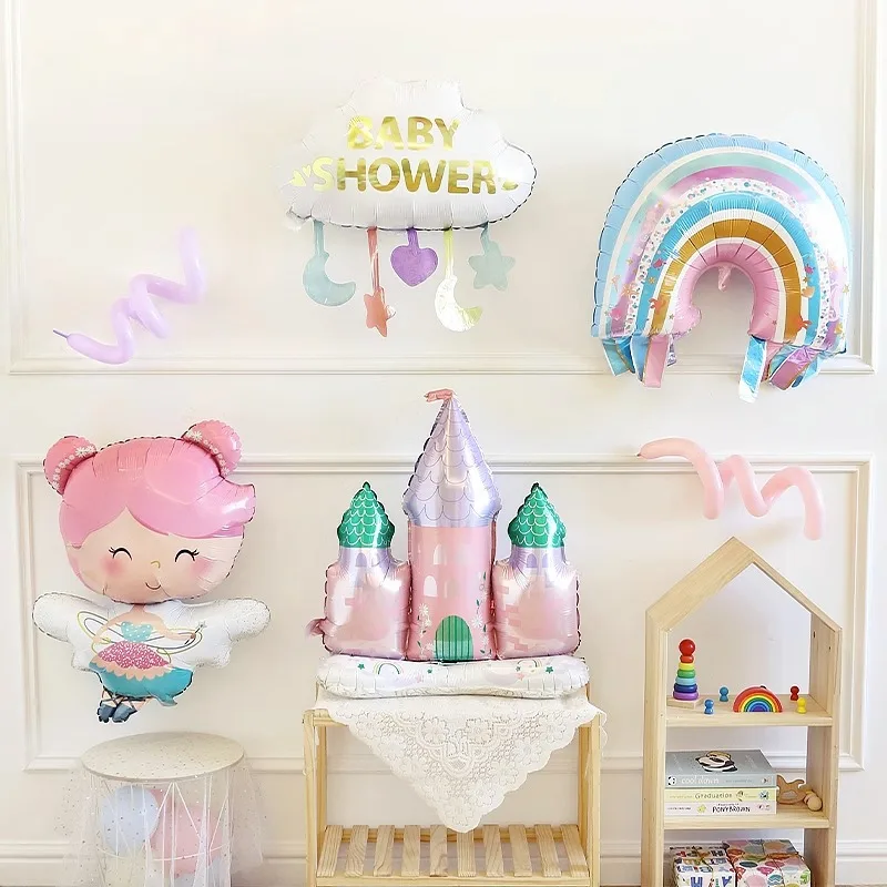 

Cartoon Fairy Tassel Rainbow Foil Balloon Girl Birthday Party Decoration Photo Prop Baby Shower Decorations Gender Reveal
