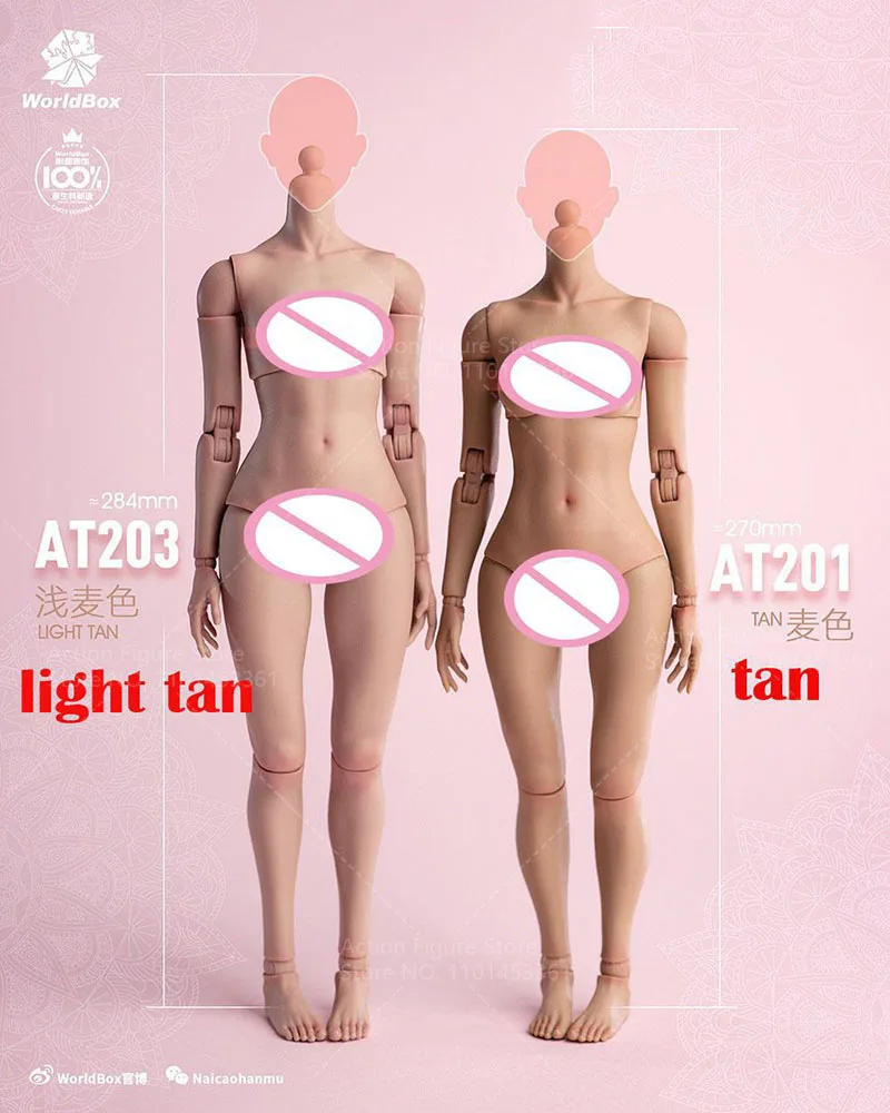 1/6 Worldbox AT203 Girl Flexible Joint Body 28.4cm Long Legs Female Soldier Pale Light Tan Small Bust Action Figure Model