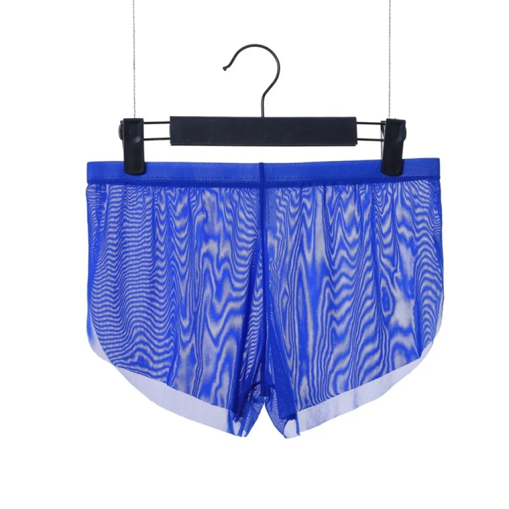 Mens Breathable Mesh Boxers Low Waist Seamless Underwear Soft Comfort Lightweight Quick Dry Summer Trunk Shorts Briefs