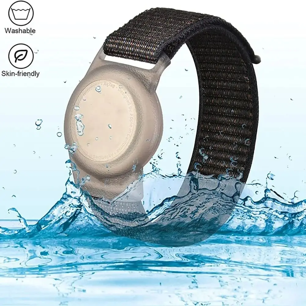 ไนลอนที่มีสีสันป้องกันกรณี Anti-Lost สายรัดข้อมือแบบถอดเปลี่ยนได้ปรับยืดสายนาฬิกาสําหรับ Airtag Cat