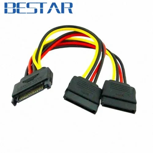 케이블 SATA II 하드 디스크 전원 남성 - 2 여성 분배기 Y 1 - 2 연장 케이블