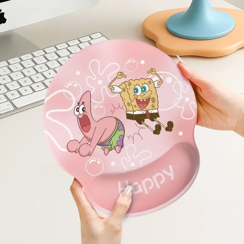 2026 New Cute SpongeBob SquarePants Premium Silicone Wrist Rest Mouse Pad Memory Foam Keyboard Wrist Pad  High Quality Gift
