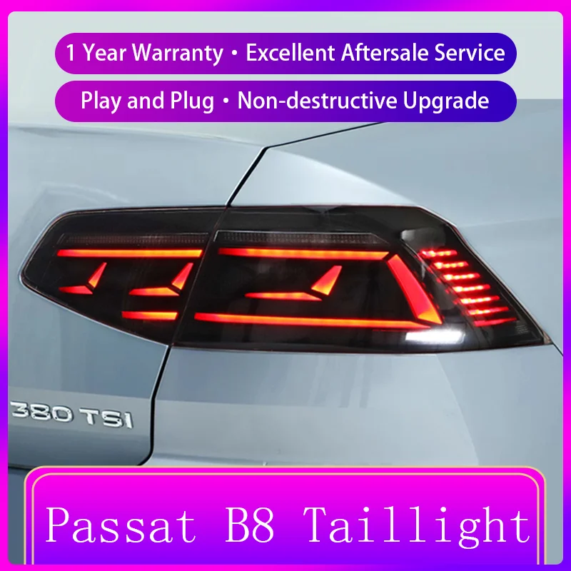 Tail Lights For Volkswagen VW Passat B7 2012-2015 Modified LED DRL Dynamic Turn Signal Xenon Auto Upgrade Reverse Accessories