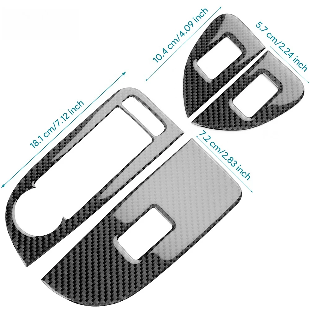 For Alfa Romeo Giulia 2015-2024 Window Switch Lifter Panel Trim Frame Sticker Carbon FIber Car Interior Decoration Accessories