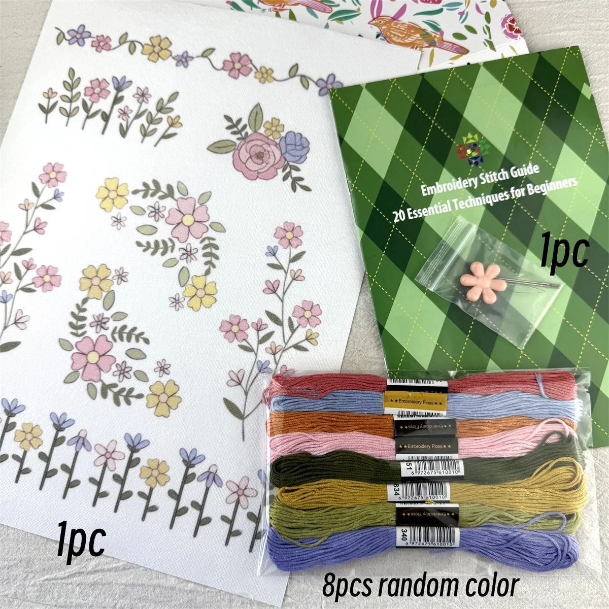 Wasserlösliche Stickmuster, A4, bunt bedruckte Blumen, wegwaschen, Nähen, Stickerei, Stabilisator, Mütter, DIY-Liebhaber