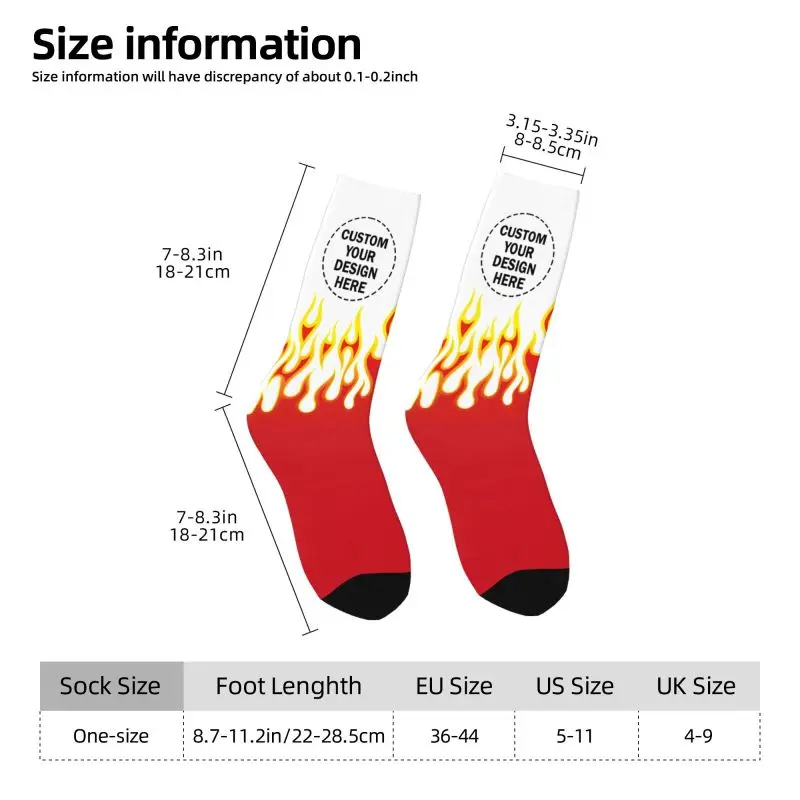 Personalize Custom Your Design Dress Socks for Men Women Warm Fashion Customized Logo Text Print Crew Socks