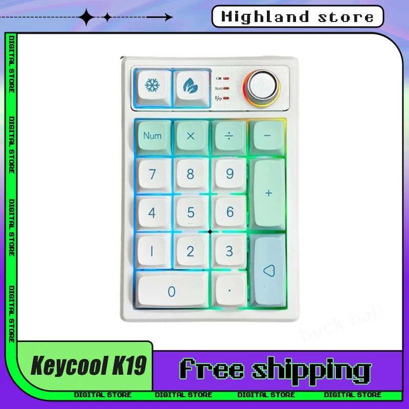 

Keycool K19 Keypad Number Pads 3Mode 2.4G Bluetooth Wireless Keypad 19Keys Customization PBT For Pc Computer Accessories Gifts