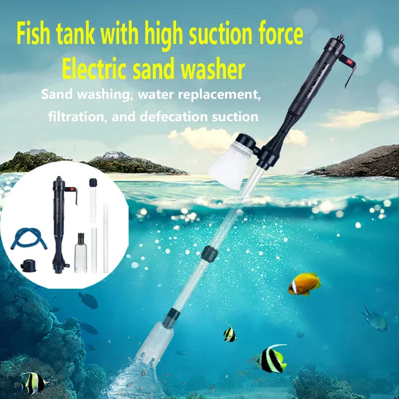 Fish Tank Electric Water Exchanger Aquarium Water Pump Cleaning Tool Sand Washing Siphon Water Exchange Pipe Cleaning Exchanger