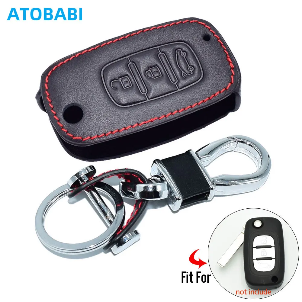 

Leather Car Key Cover For Lada X-ray Vesta Renault Fluence Megane 3 Kadjar Scenic Mercedes Benz Remote Fobs Shell Protector Case