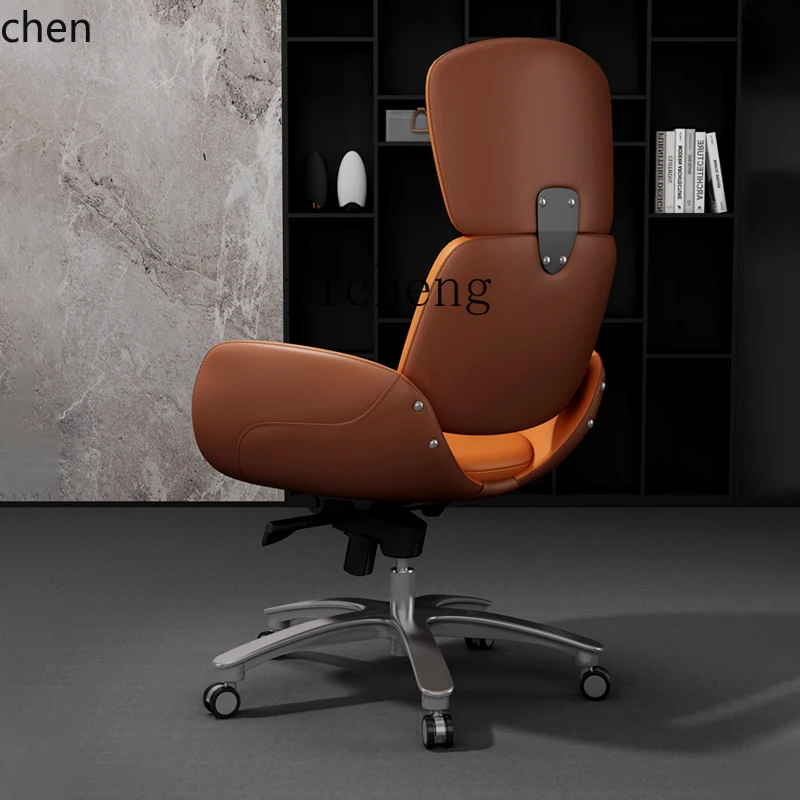 HXL light luxury leather boss chair comfortable computer office chair senior cowhide president general manager chair
