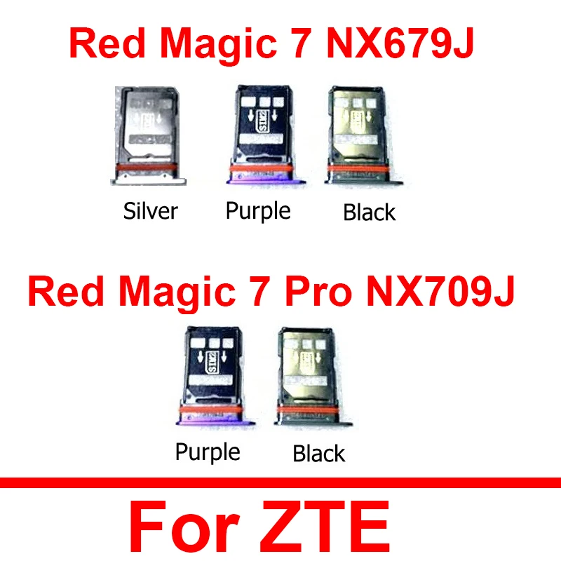 Sim Card Tray Holder Adapter For ZTE Nubia Red Magic 7 7 Pro NX679J NX709J   Card SIM Card Reader Repair Parts