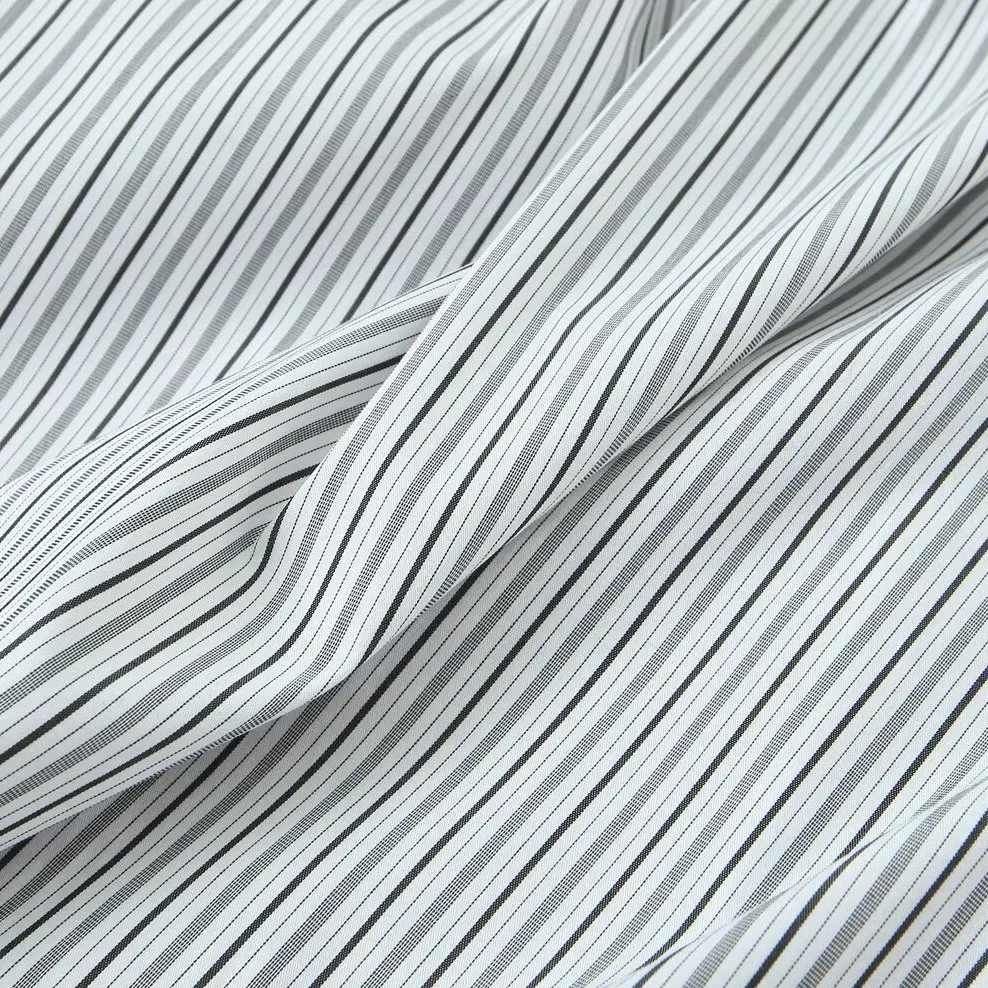 KASLEAD Faionable ample soie irt vêtements pour femmes Netie Blouse respirant doux pour la peau longue motif rayé Sve