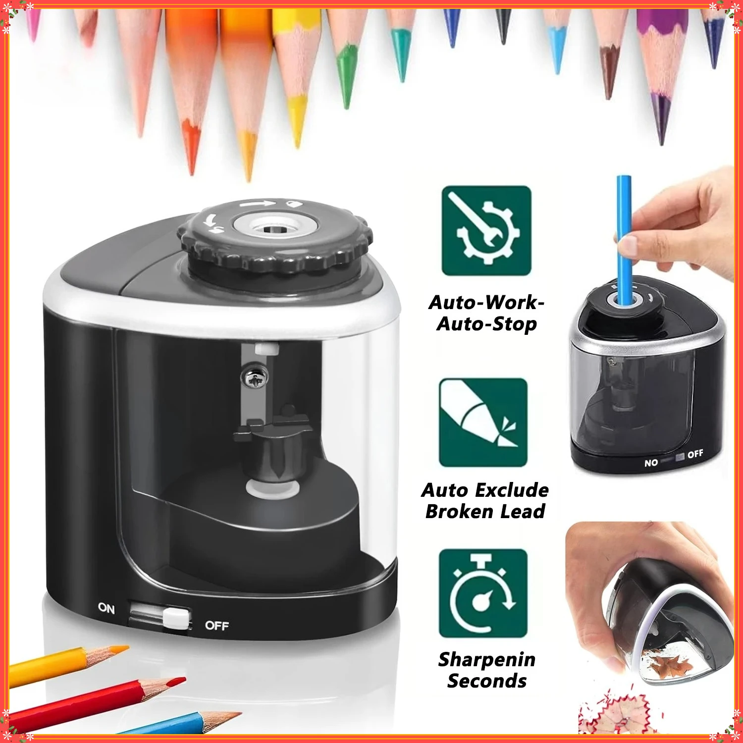 

Автоматическая точилка для карандашей, электрическая, настольная, подходит для карандашей (6-8 мм), для студентов, школы, офиса, канцелярских товаров, настольная.