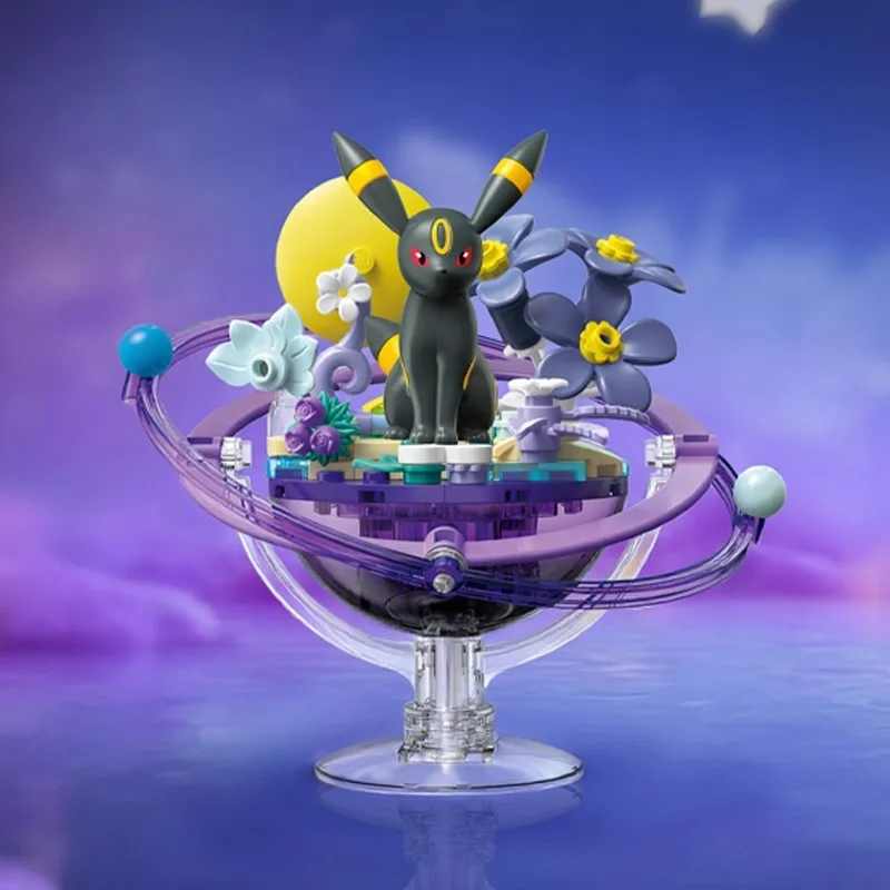 Keeppley Eevee Building Block Pokemon Family Planet Sylveon Vaporeon Espeon Jolteon Umbreon 3D Model Brick Figure Toys Gifts