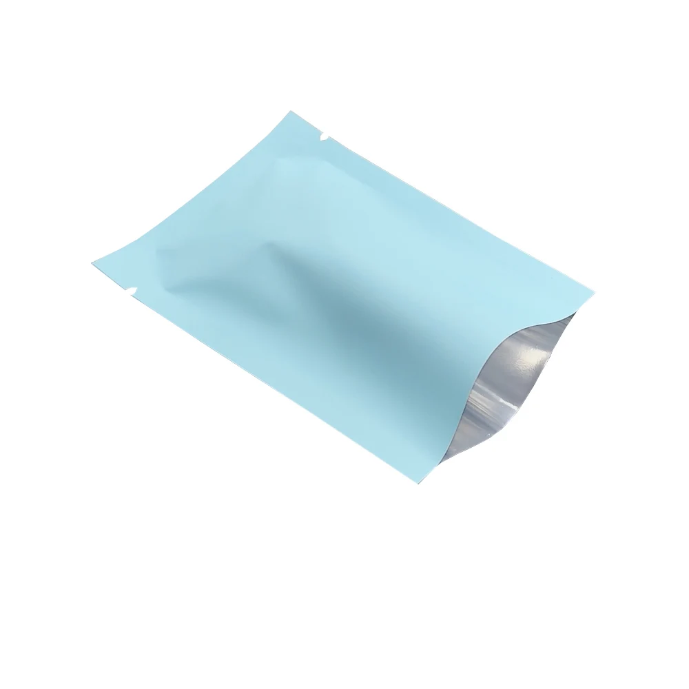 

500pcs Matte Blue Aluminum Foil Bag Package Food Candy Snack Sample Storage Heat Sealable Vacuum Pouch for Tea Powder