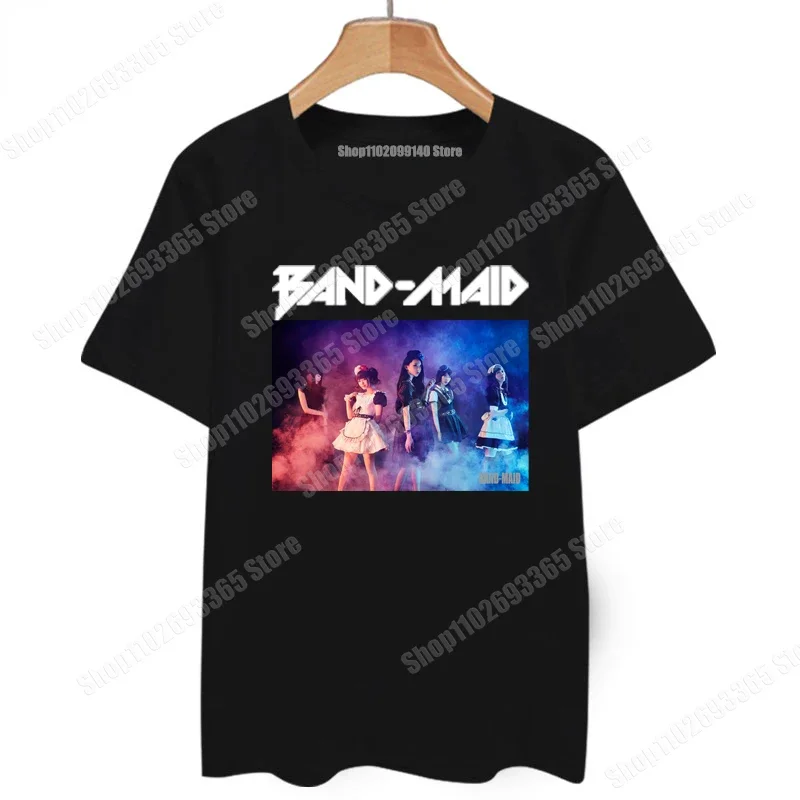 2023 Maid Band Pattern T-shirt Men's Women's Rock Top Bamd Rock Punk Music Party Fashion Top Bamd Maid Print