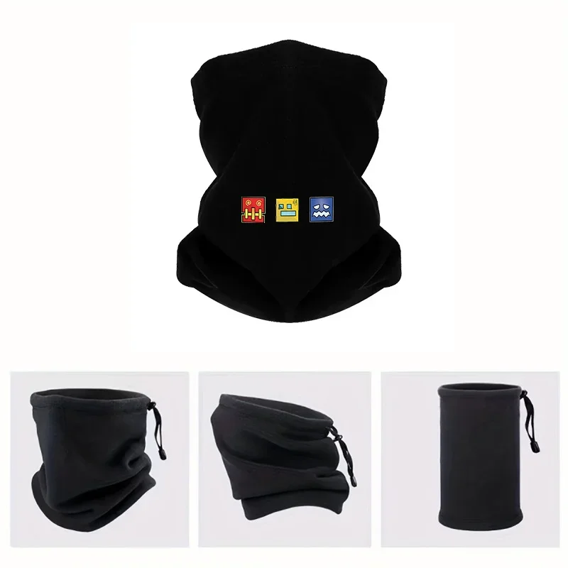 Geometric shapes squares faces expressions different Men Outdoor Scarf Mask Neck Gaiter Hat Women cap Headgear Windproof Keep Wa