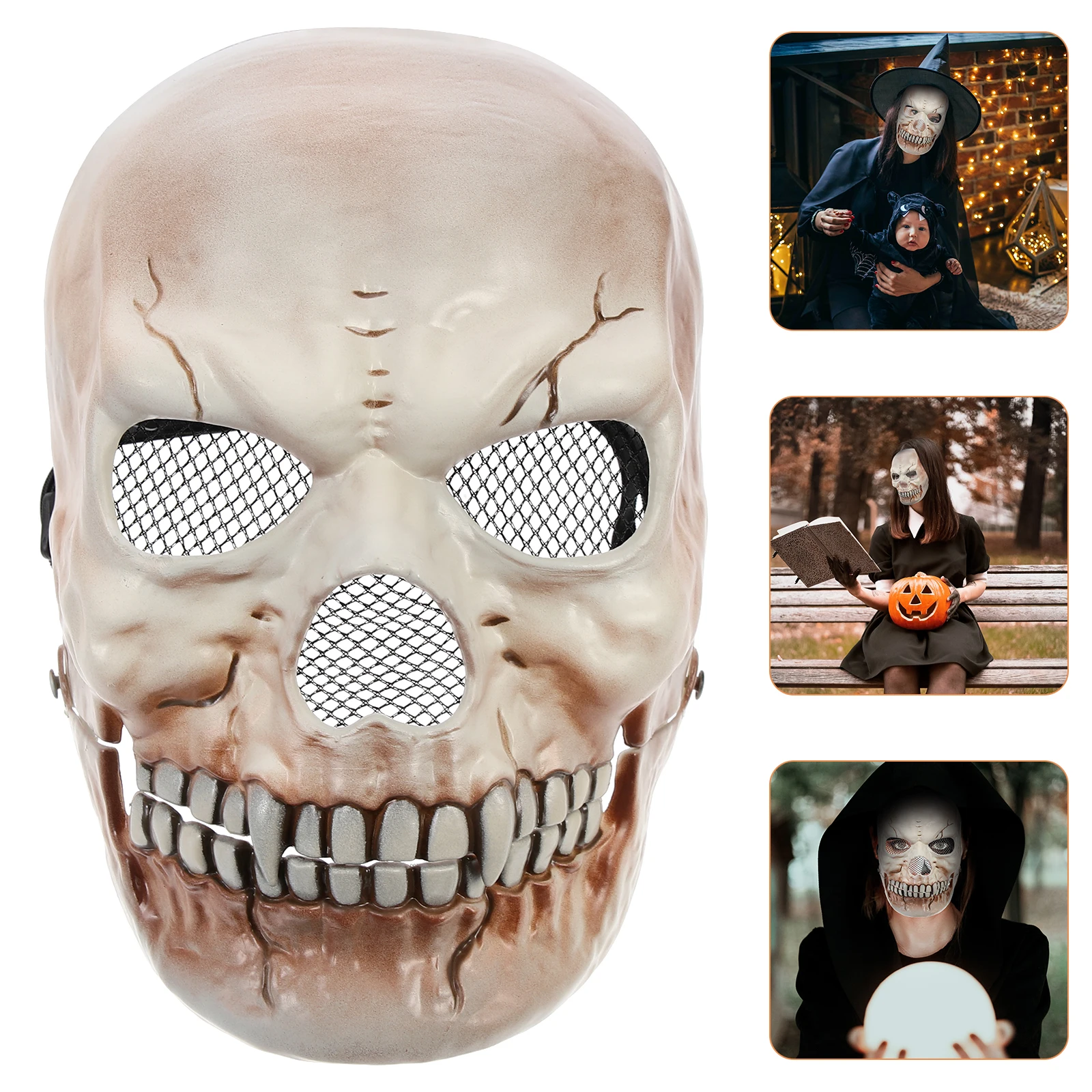 

Skull Facial Decoration Halloween Costume Decorations Male Mask Horror Masks Plastic Unique