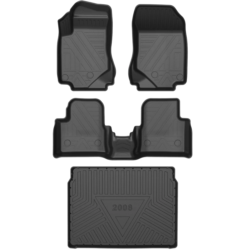 Use for new Peugeot 2008 oil car AllWeather TPO Floor foot Mat 2008 Full Set Trim to Fit For Peugeot 2008 waterproof floor mat