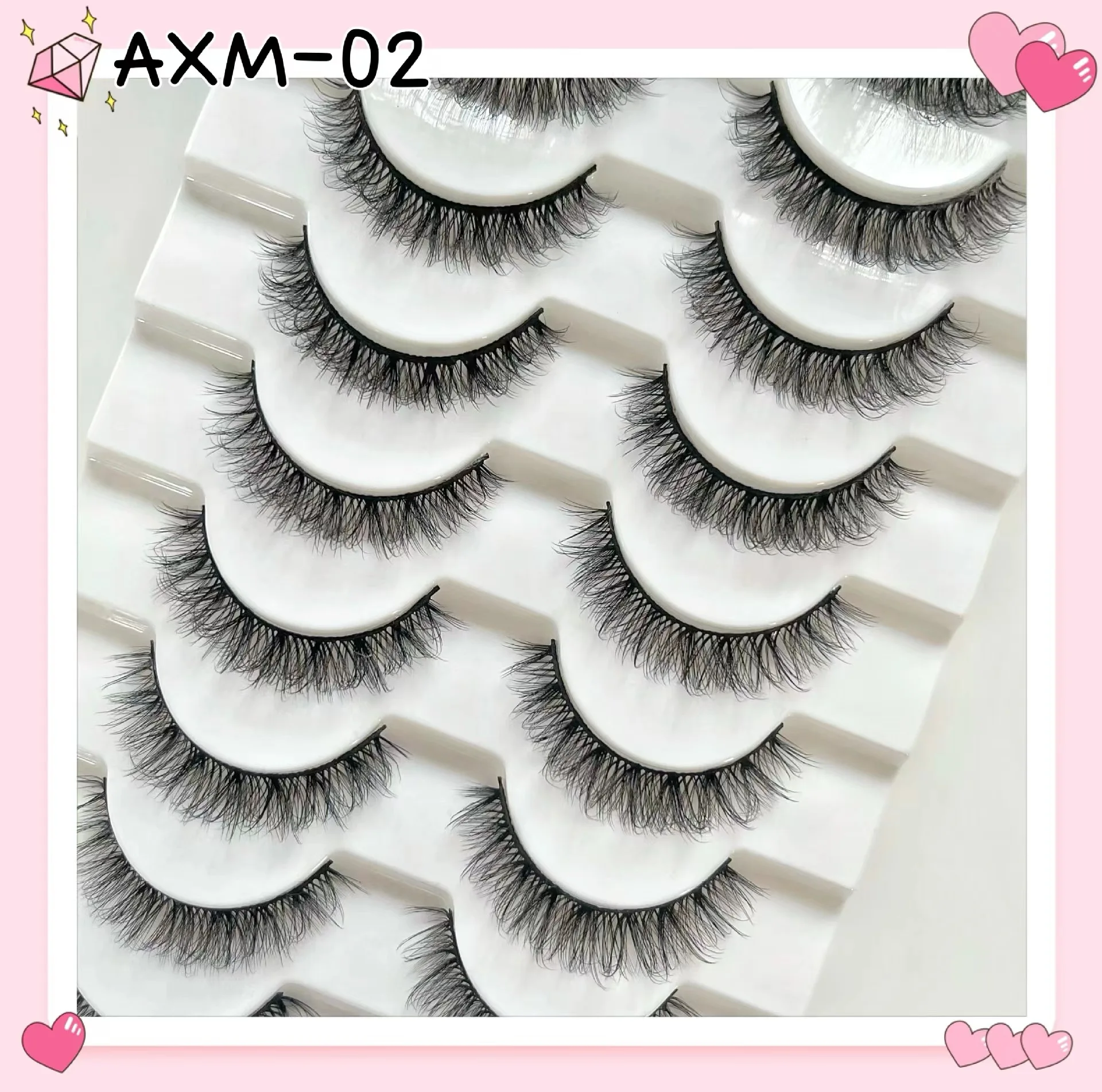 10/2pairs of imitation 3D mink eyelashes fluffy natural false eyelashes makeup fake lashes eyelash extension maquiagem faux cils