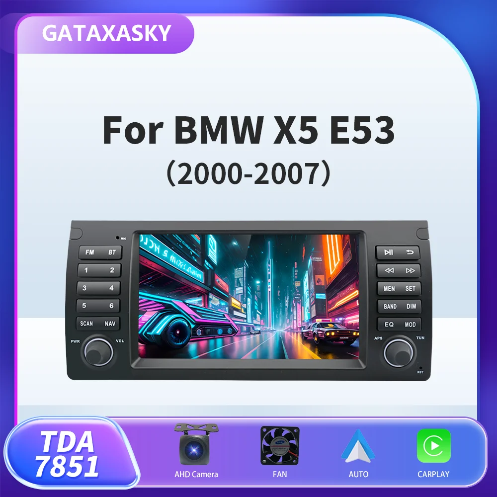 

Автомобильная навигация GATAXASKY, 8 дюймов, Android, для BMW 5 серии E39 X5 E53 M5 1995 - 2003 2004 2005 2006, мультимедиа Carplay SWC RDS