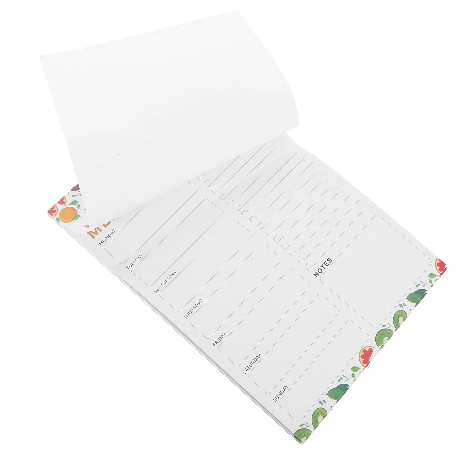 

60 Sheets Refrigerator Stickers Weekly Planners Fruit Multi-use Meal Planning Pad Fitness