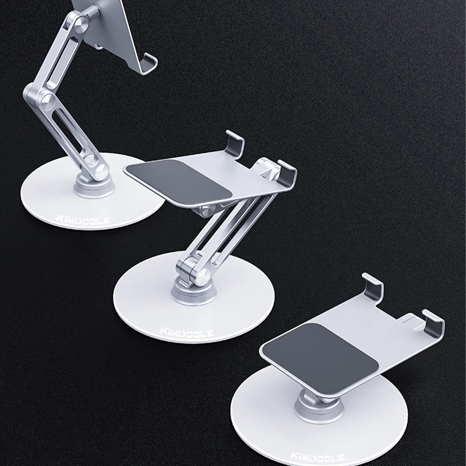 Kimdoole Metal 360° Rotating Tablet Holder Stand Use for Ipad Laptop Cellphone Smartphone Mobile Phones Telephone Reader