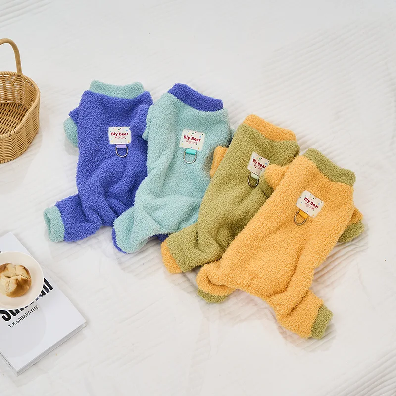 

Warm Fleece Pet Romper Coat, Full-Body Winter Dog Cat Onesie, Soft Plush Protective Outer Layer