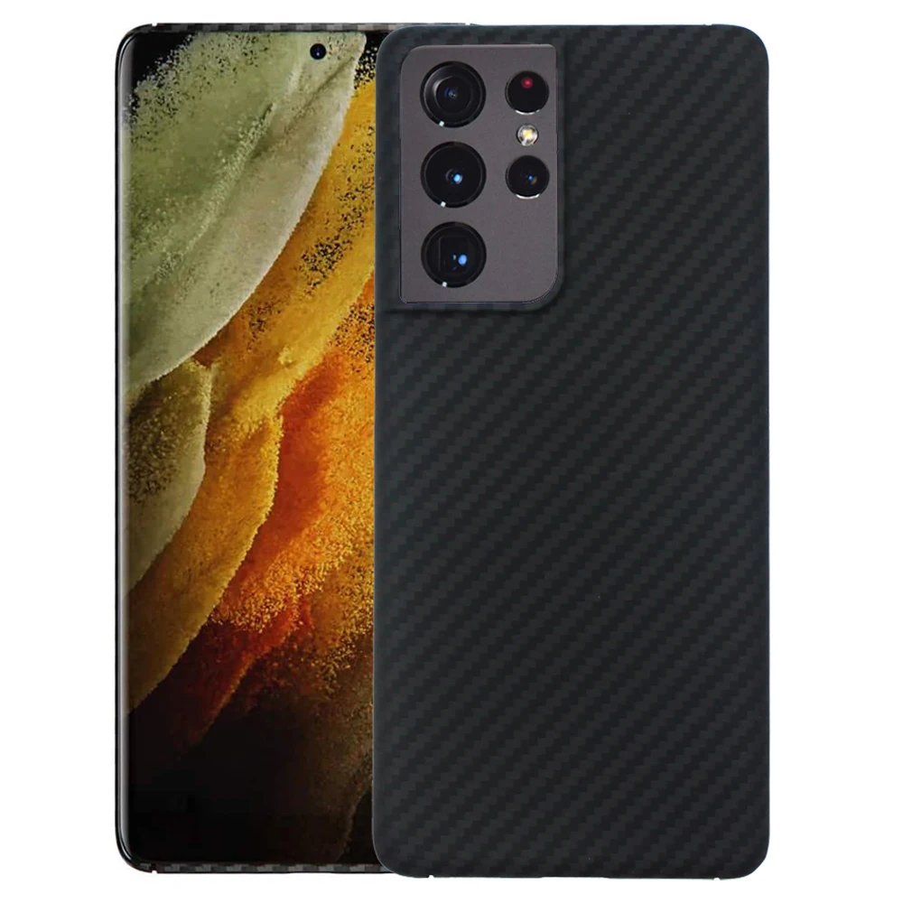 

Чехол для телефона из углеродного волокна для Samsung Galaxy S21/ S21 Ultra/ S21 Plus, чехол для телефона из арамидного волокна с тонким отверстием, чехол-бампер для телефона