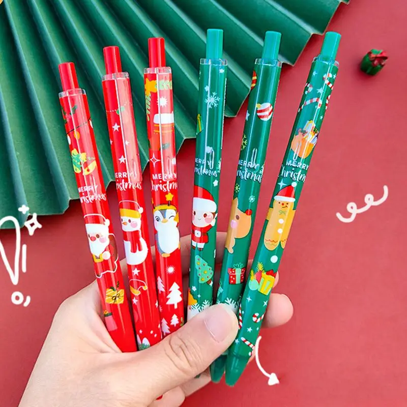 

6PCS Christmas Gifts Santa Gel Ink Pen Gift Xmas Birthday Party Kid Favor Pinata Back To Shool Present Awards Giveaways New Year