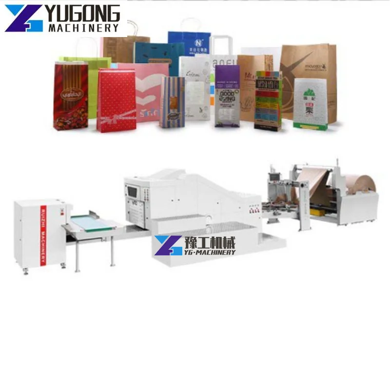 YG Fully Automatic Khaki Paper Bag Making Machine With 2/4 Colors Environmentally Friendly Printing Inline Paper Bag Machine