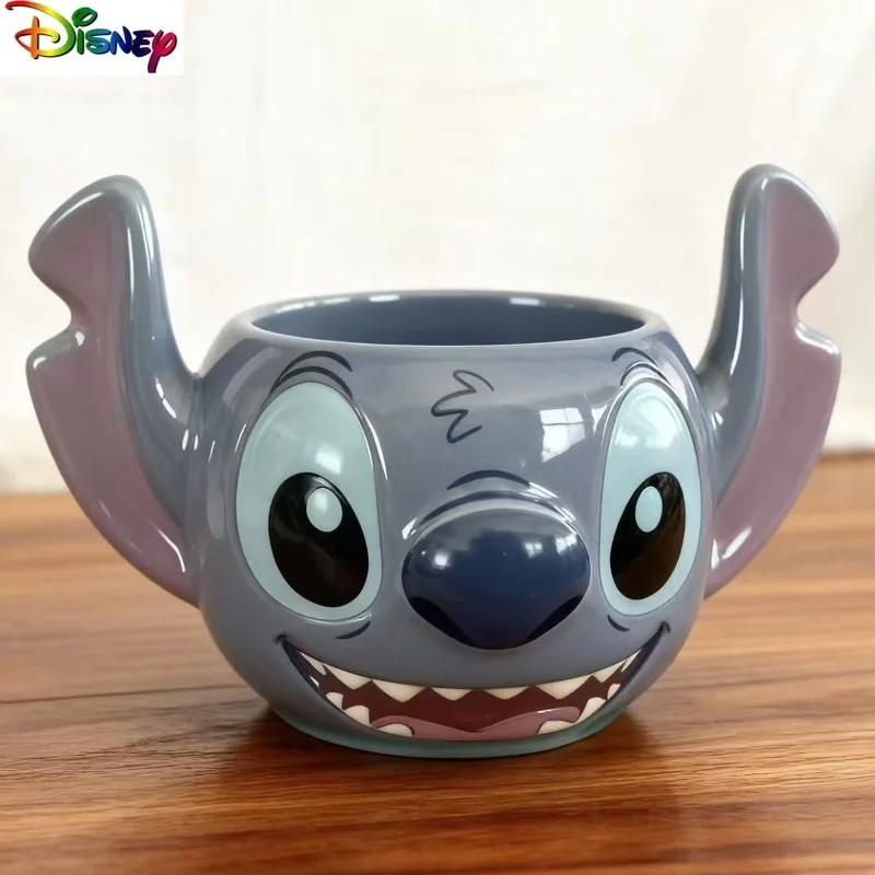 

Disney Stitch Anime New Ceramic Mug Cartoon Home Creative Water Cup Light Luxury Premium Collection Cup